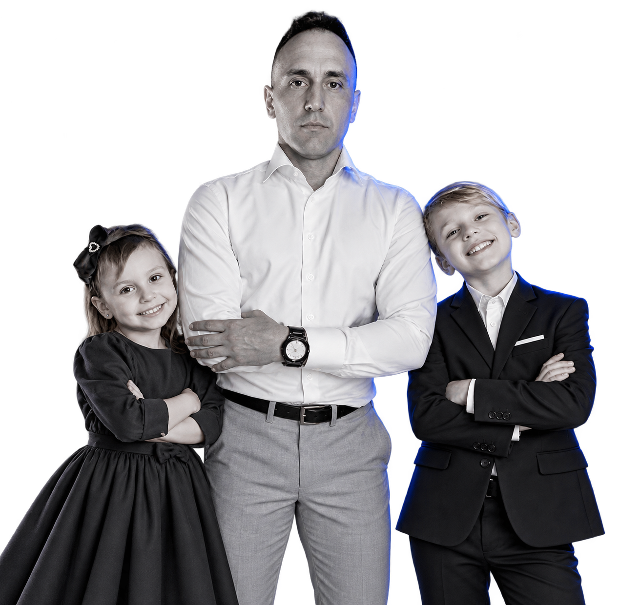 Sławomir Kopka z dziećmi