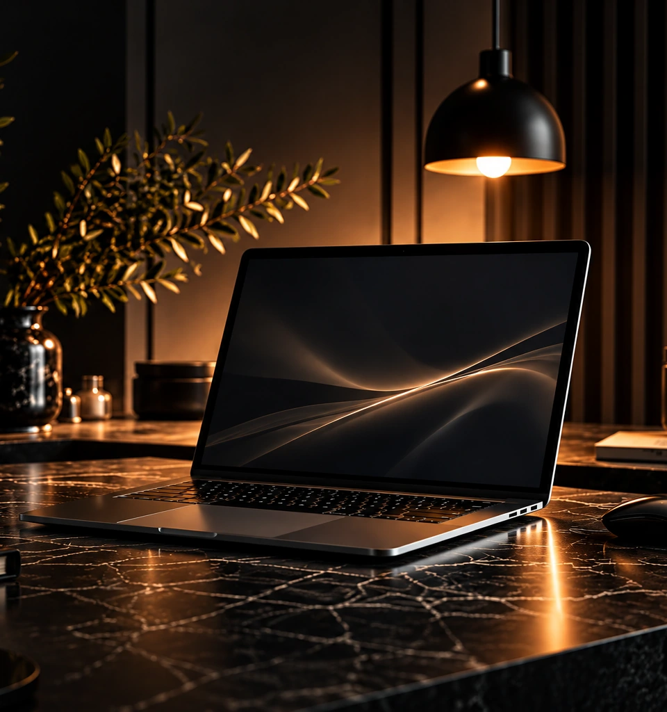 Laptop w eleganckim wnętrzu